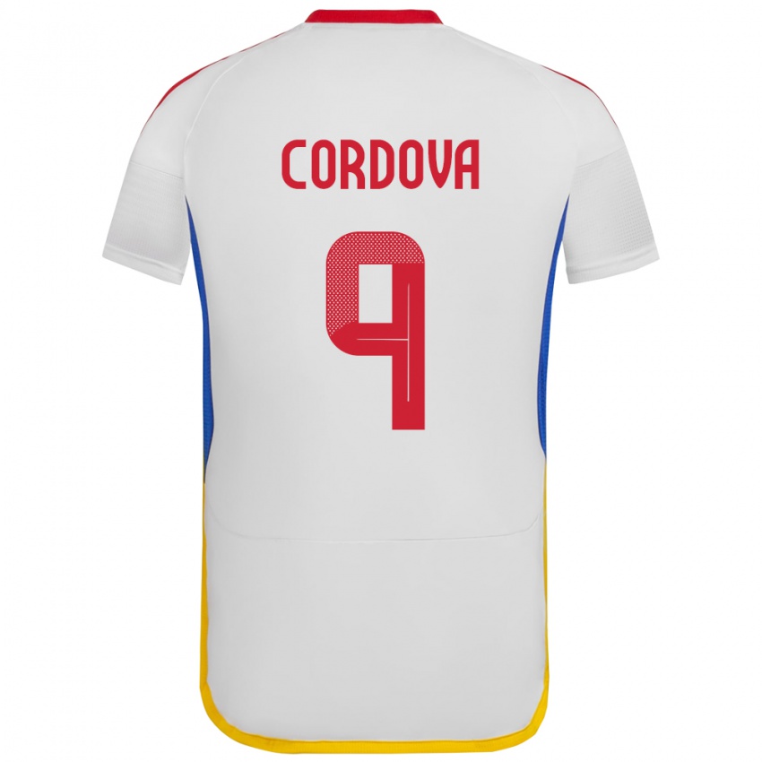 Bambino Maglia Venezuela Sergio Córdova #9 Bianco Kit Gara Away 24-26 Maglietta