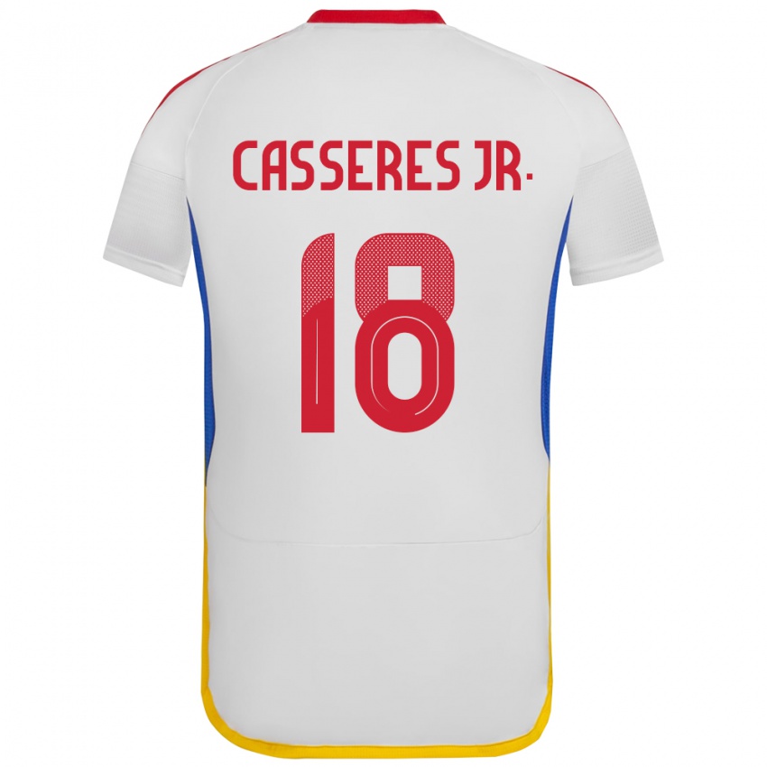 Bambino Maglia Venezuela Cristian Cásseres Jr. #18 Bianco Kit Gara Away 24-26 Maglietta