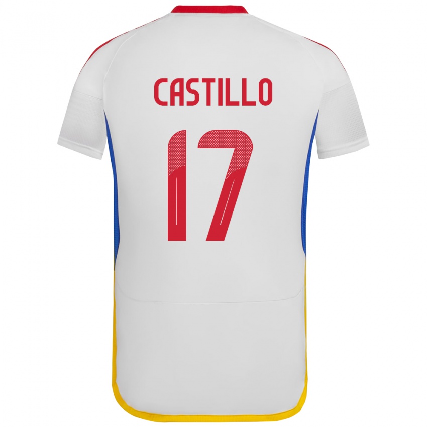 Bambino Maglia Venezuela Edson Castillo #17 Bianco Kit Gara Away 24-26 Maglietta