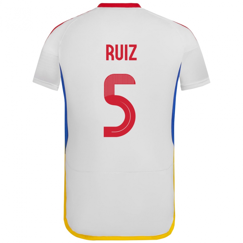 Bambino Maglia Venezuela Emerson Ruíz #5 Bianco Kit Gara Away 24-26 Maglietta