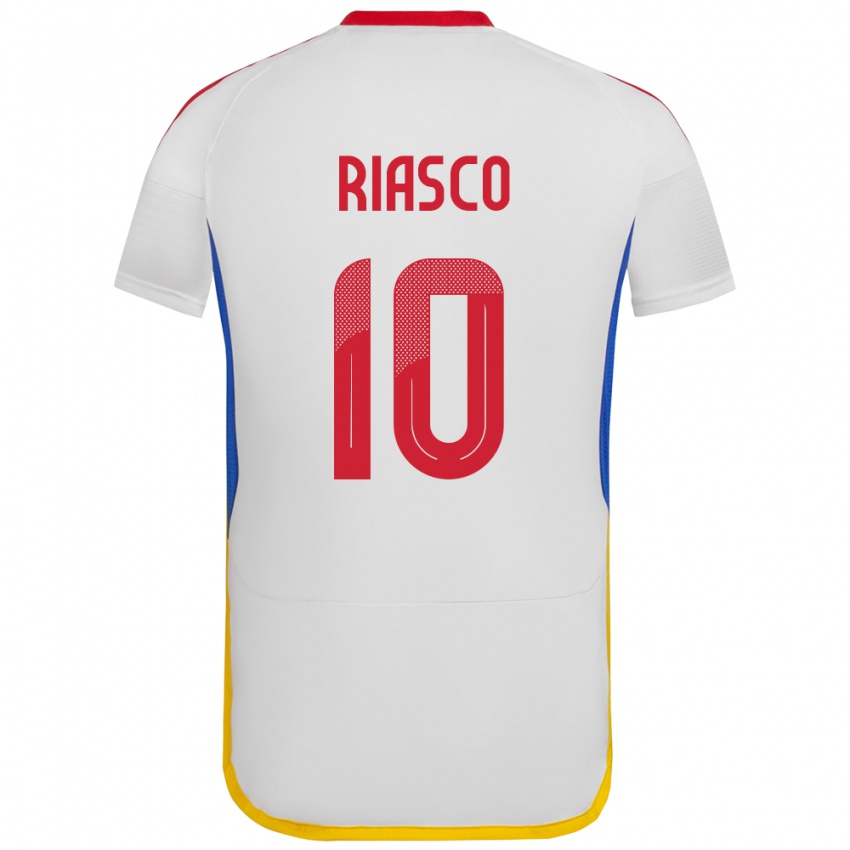 Bambino Maglia Venezuela José Riasco #10 Bianco Kit Gara Away 24-26 Maglietta