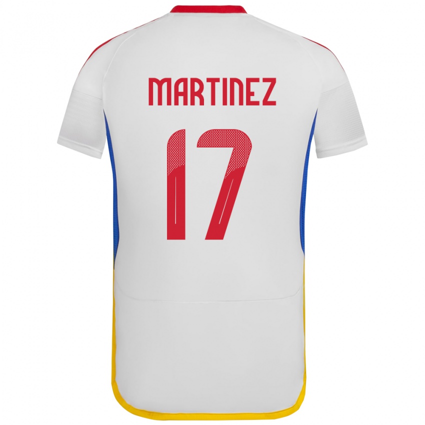 Bambino Maglia Venezuela David Martínez #17 Bianco Kit Gara Away 24-26 Maglietta