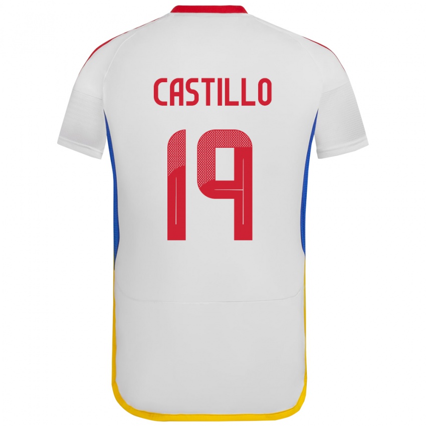 Bambino Maglia Venezuela Bryan Castillo #19 Bianco Kit Gara Away 24-26 Maglietta