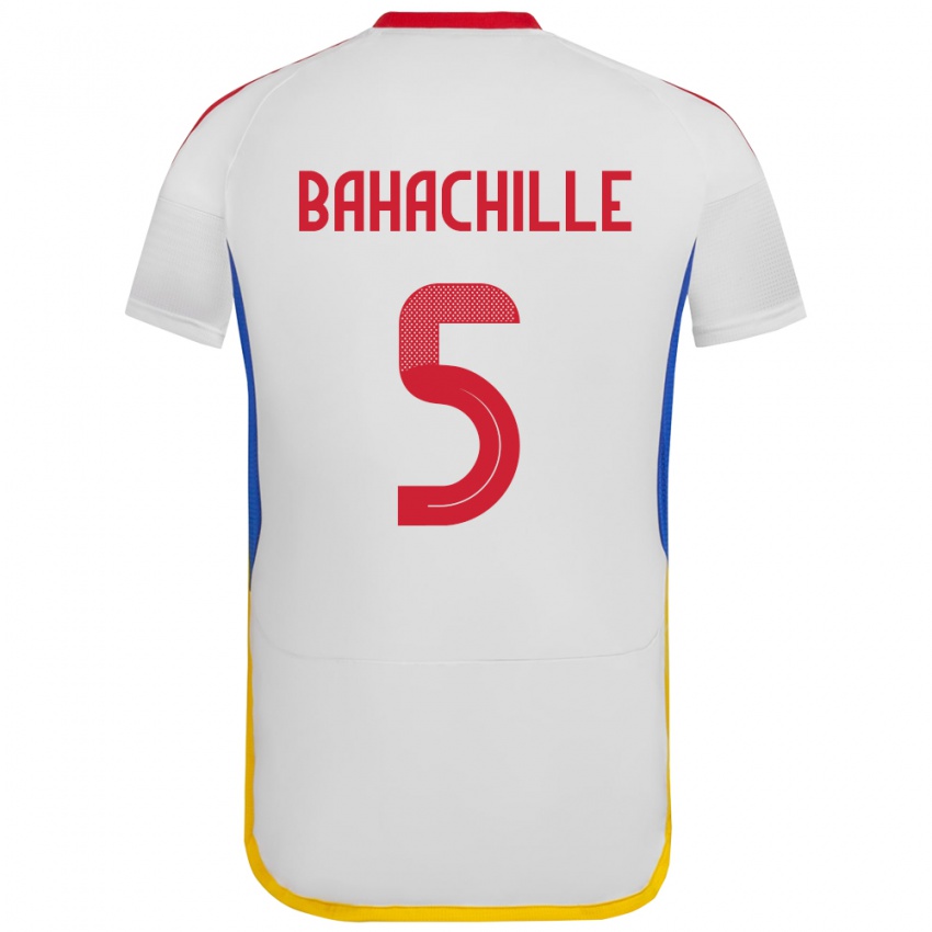 Bambino Maglia Venezuela Abraham Bahachille #5 Bianco Kit Gara Away 24-26 Maglietta