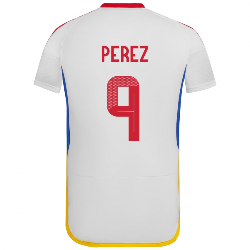 Bambino Maglia Venezuela Daniel Pérez #9 Bianco Kit Gara Away 24-26 Maglietta