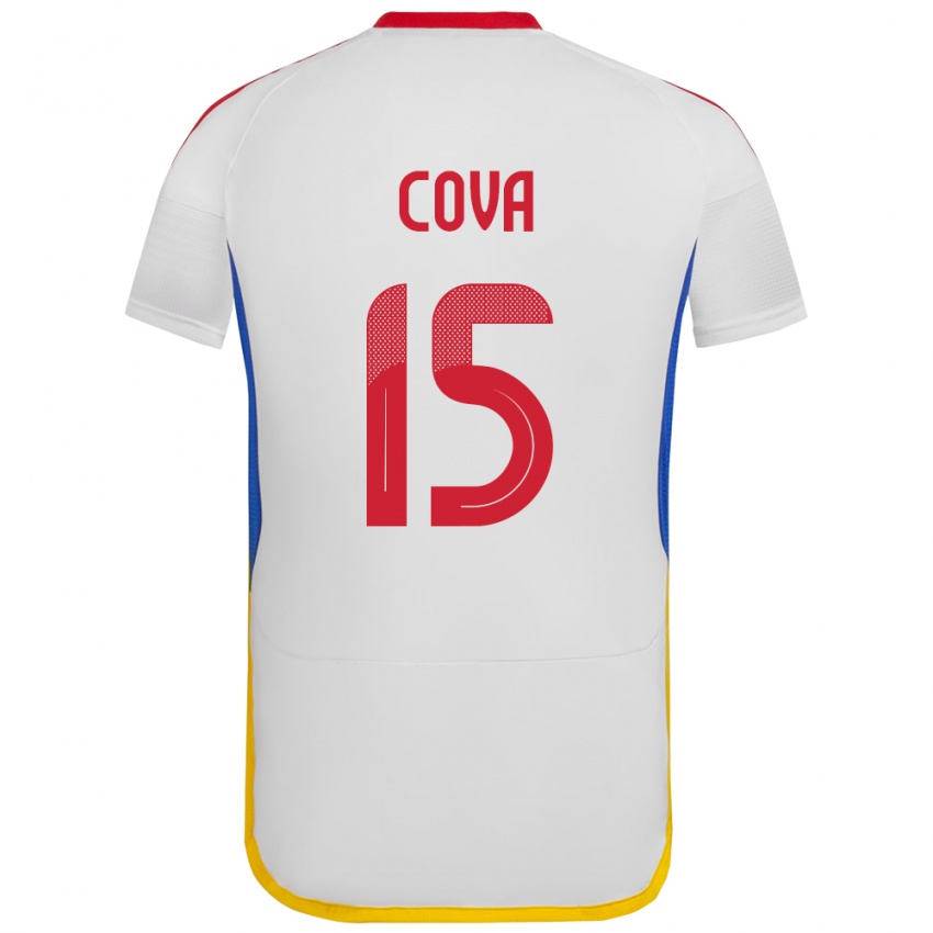 Bambino Maglia Venezuela Adrián Cova #15 Bianco Kit Gara Away 24-26 Maglietta