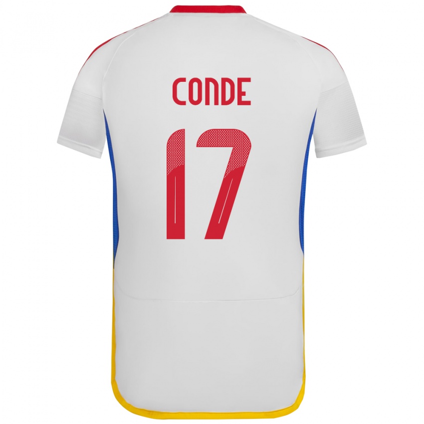 Bambino Maglia Venezuela Óscar Conde #17 Bianco Kit Gara Away 24-26 Maglietta