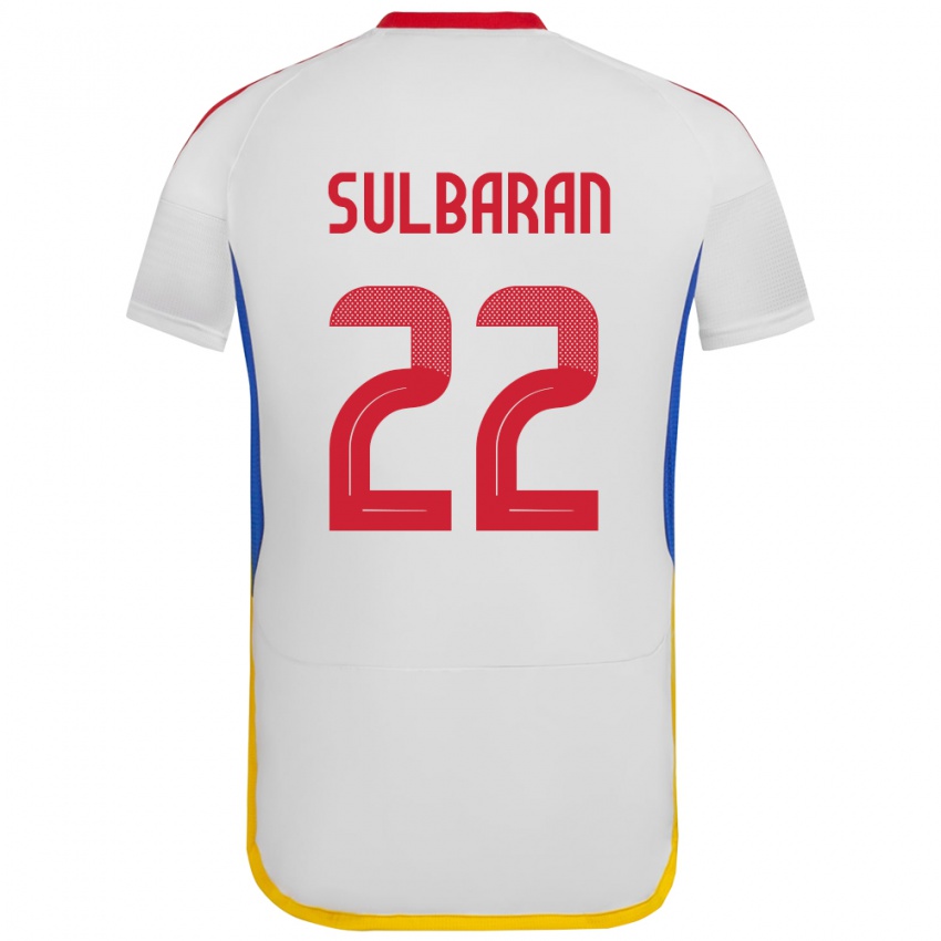 Bambino Maglia Venezuela Manuel Sulbarán #22 Bianco Kit Gara Away 24-26 Maglietta