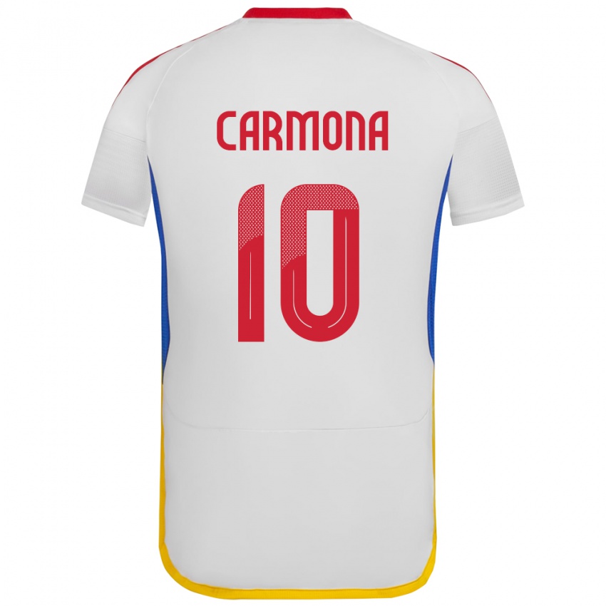 Bambino Maglia Venezuela Wikelman Carmona #10 Bianco Kit Gara Away 24-26 Maglietta