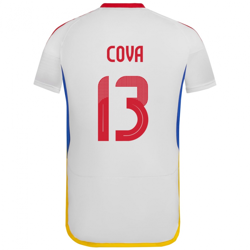 Bambino Maglia Venezuela Alejandro Cova #13 Bianco Kit Gara Away 24-26 Maglietta