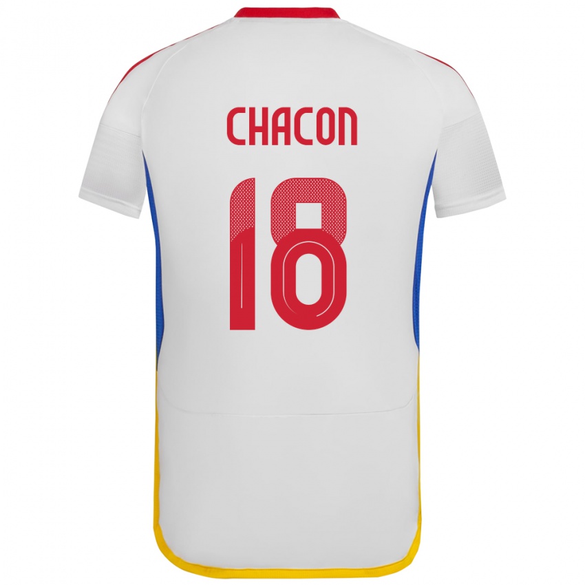 Bambino Maglia Venezuela Yerson Chacón #18 Bianco Kit Gara Away 24-26 Maglietta