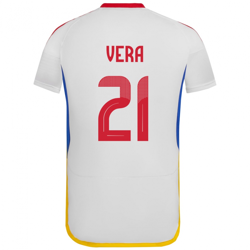 Bambino Maglia Venezuela Andry Vera #21 Bianco Kit Gara Away 24-26 Maglietta