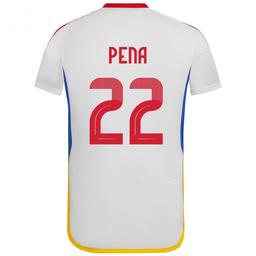 Bambino Maglia Venezuela Lewuis Peña #22 Bianco Kit Gara Away 24-26 Maglietta