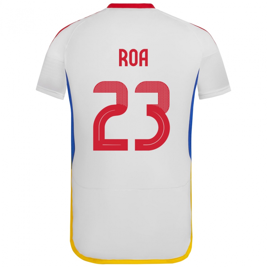 Bambino Maglia Venezuela Keiber Roa #23 Bianco Kit Gara Away 24-26 Maglietta