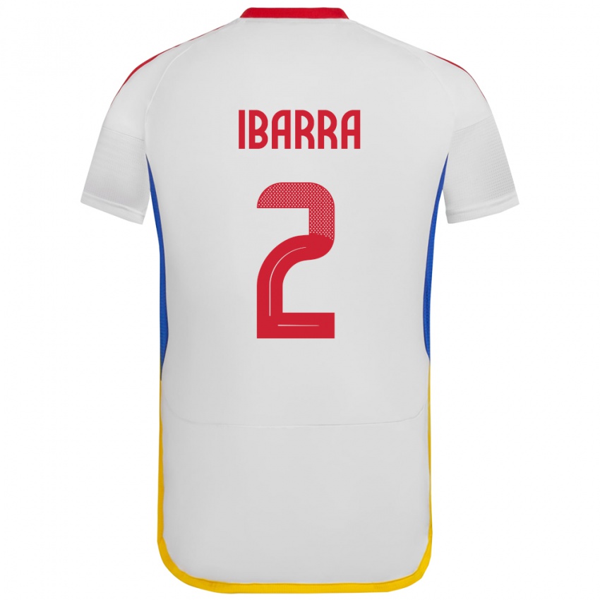 Bambino Maglia Venezuela Pablo Ibarra #2 Bianco Kit Gara Away 24-26 Maglietta