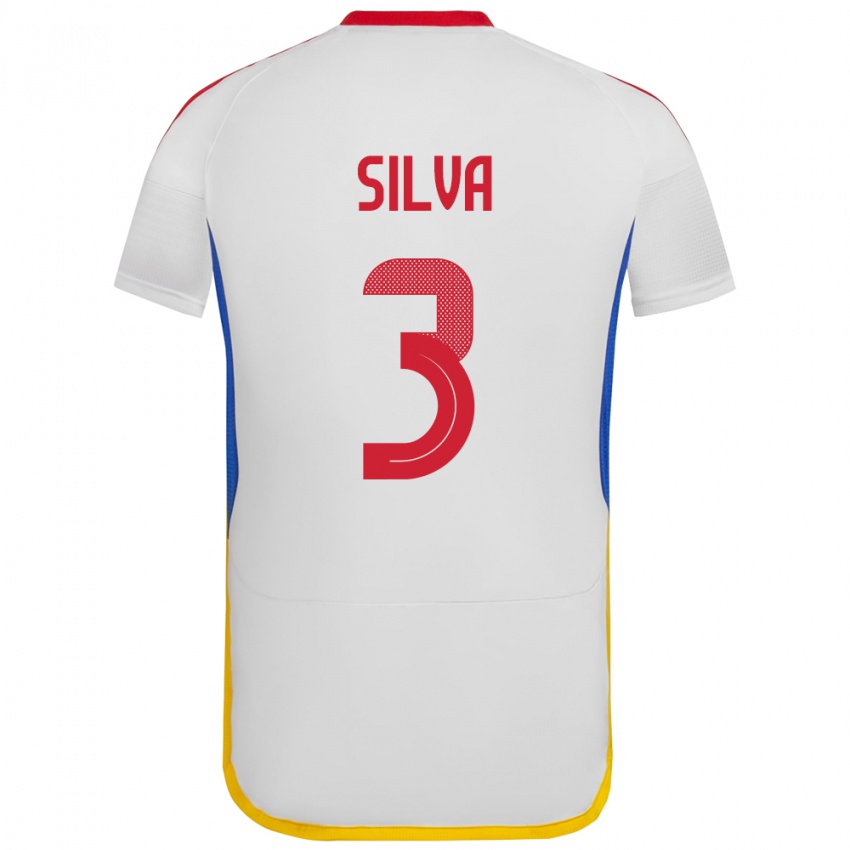 Bambino Maglia Venezuela Santiago Silva #3 Bianco Kit Gara Away 24-26 Maglietta