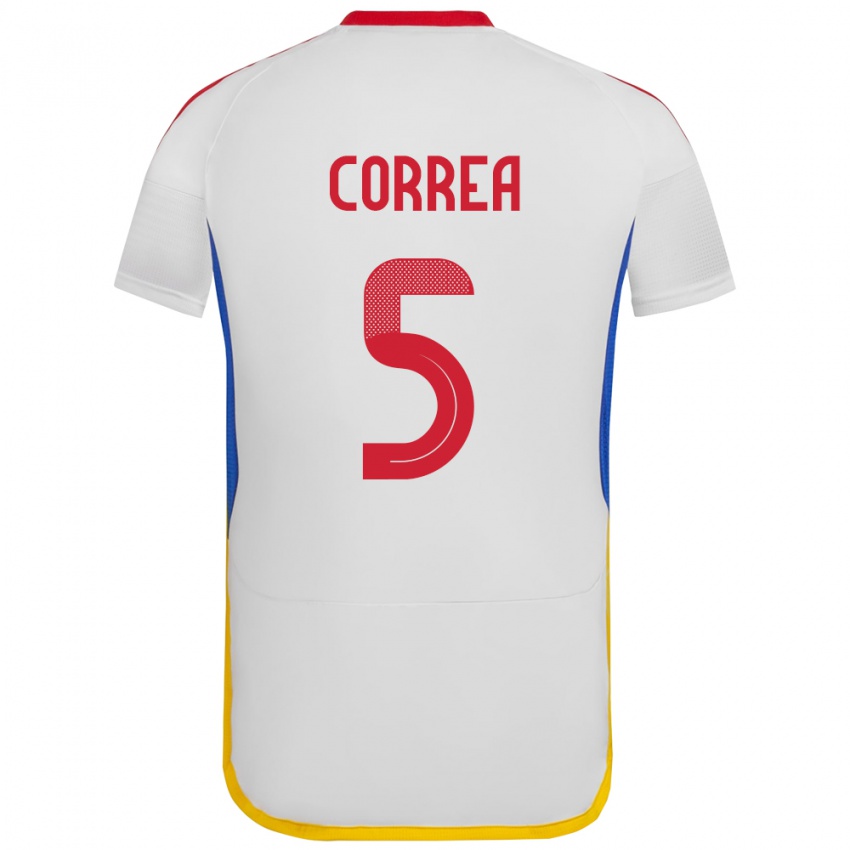 Bambino Maglia Venezuela José Correa #5 Bianco Kit Gara Away 24-26 Maglietta