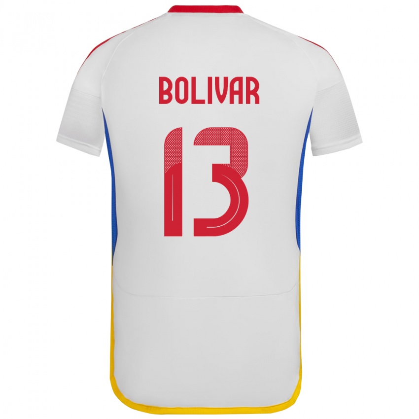 Bambino Maglia Venezuela Salvador Bolívar #13 Bianco Kit Gara Away 24-26 Maglietta