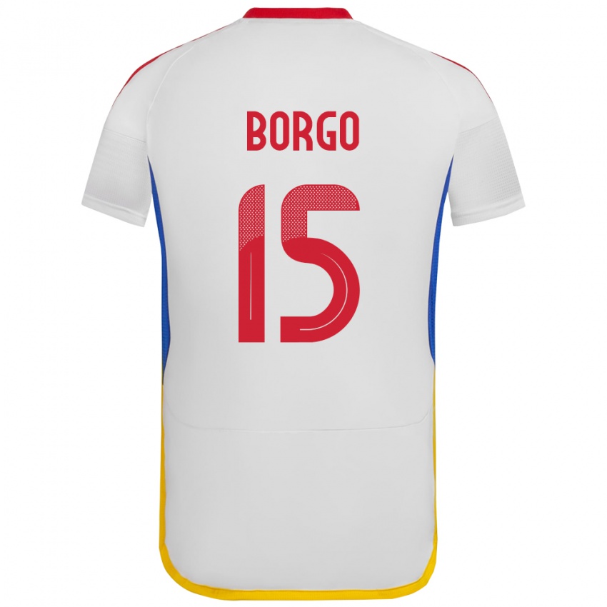 Bambino Maglia Venezuela Ángel Borgo #15 Bianco Kit Gara Away 24-26 Maglietta