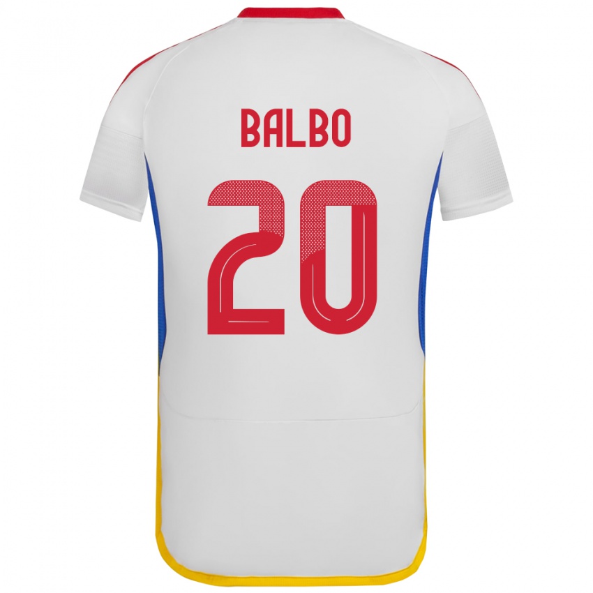 Bambino Maglia Venezuela Luis Balbo #20 Bianco Kit Gara Away 24-26 Maglietta