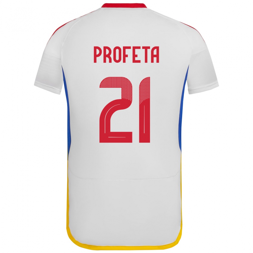 Bambino Maglia Venezuela Nicola Profeta #21 Bianco Kit Gara Away 24-26 Maglietta