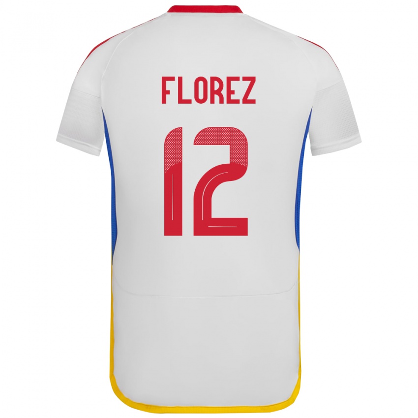 Bambino Maglia Venezuela Génesis Flórez #12 Bianco Kit Gara Away 24-26 Maglietta