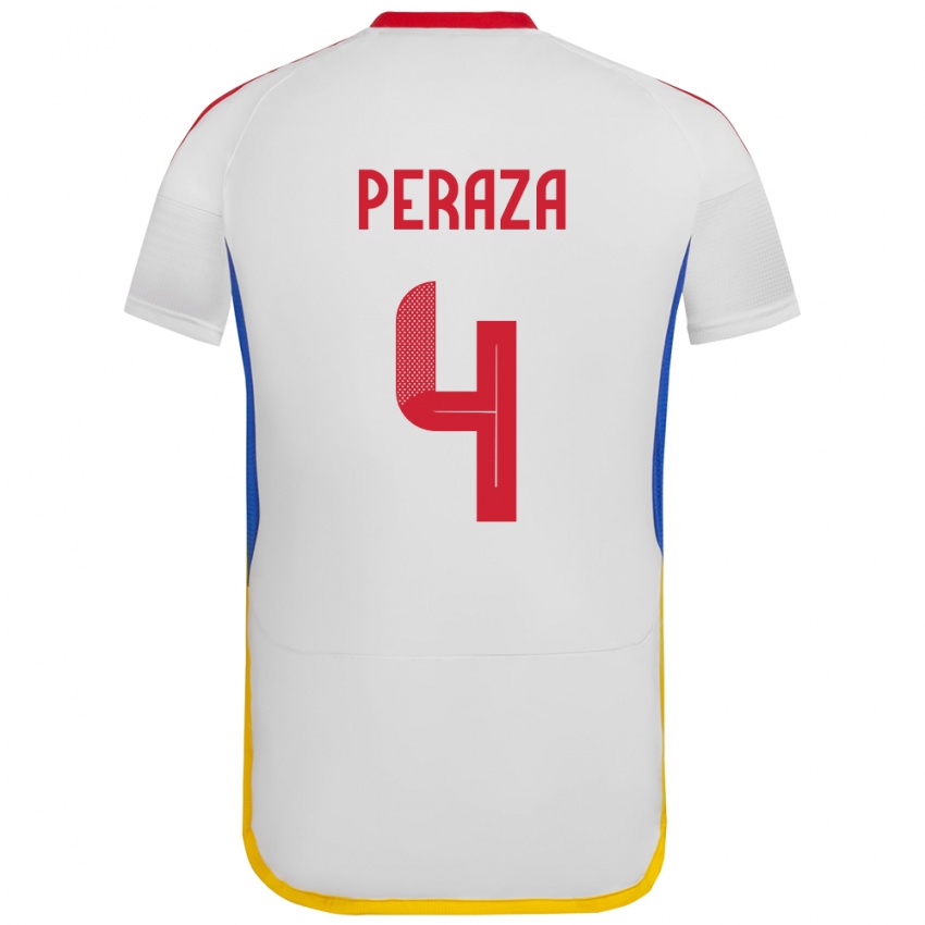 Bambino Maglia Venezuela María Peraza #4 Bianco Kit Gara Away 24-26 Maglietta