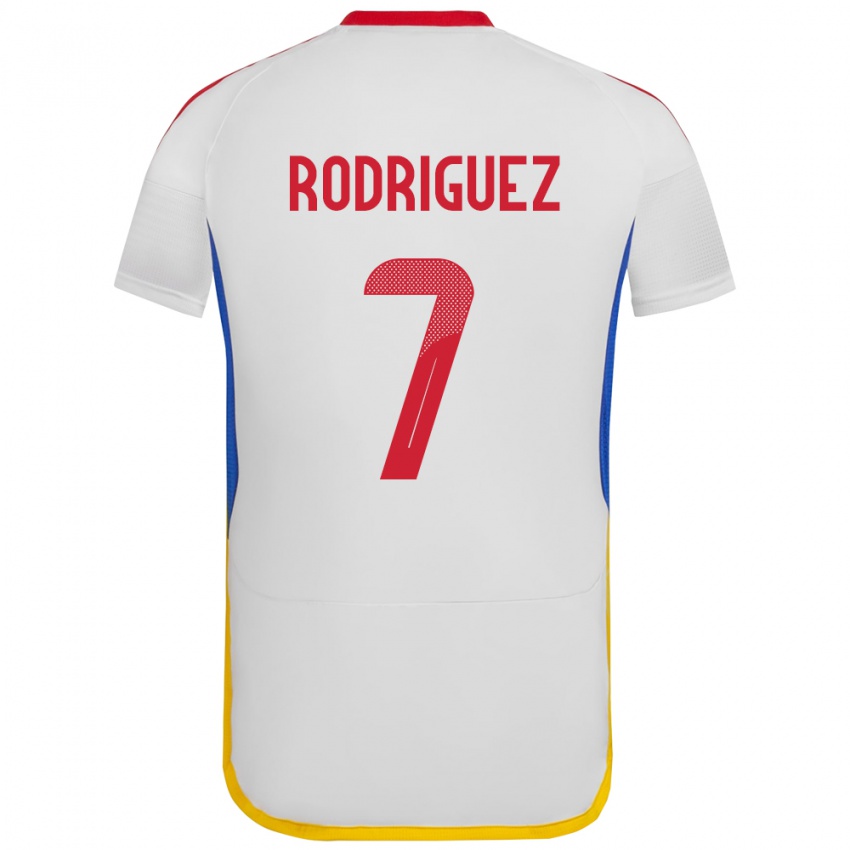 Bambino Maglia Venezuela Daniuska Rodriguez #7 Bianco Kit Gara Away 24-26 Maglietta