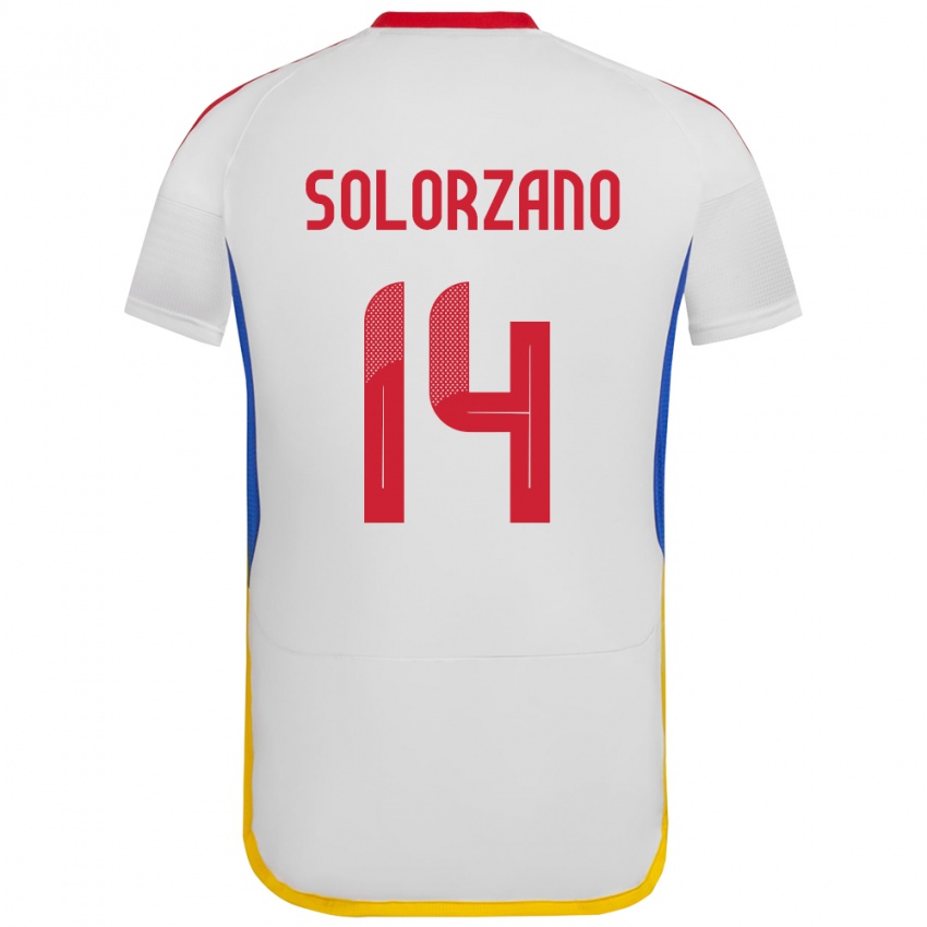 Bambino Maglia Venezuela Fabiola Solórzano #14 Bianco Kit Gara Away 24-26 Maglietta