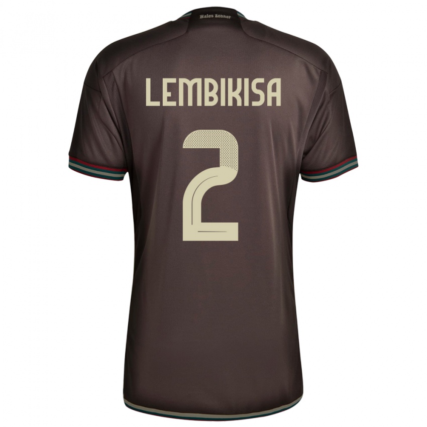 Bambino Maglia Giamaica Dexter Lembikisa #2 Marrone Notte Kit Gara Away 24-26 Maglietta