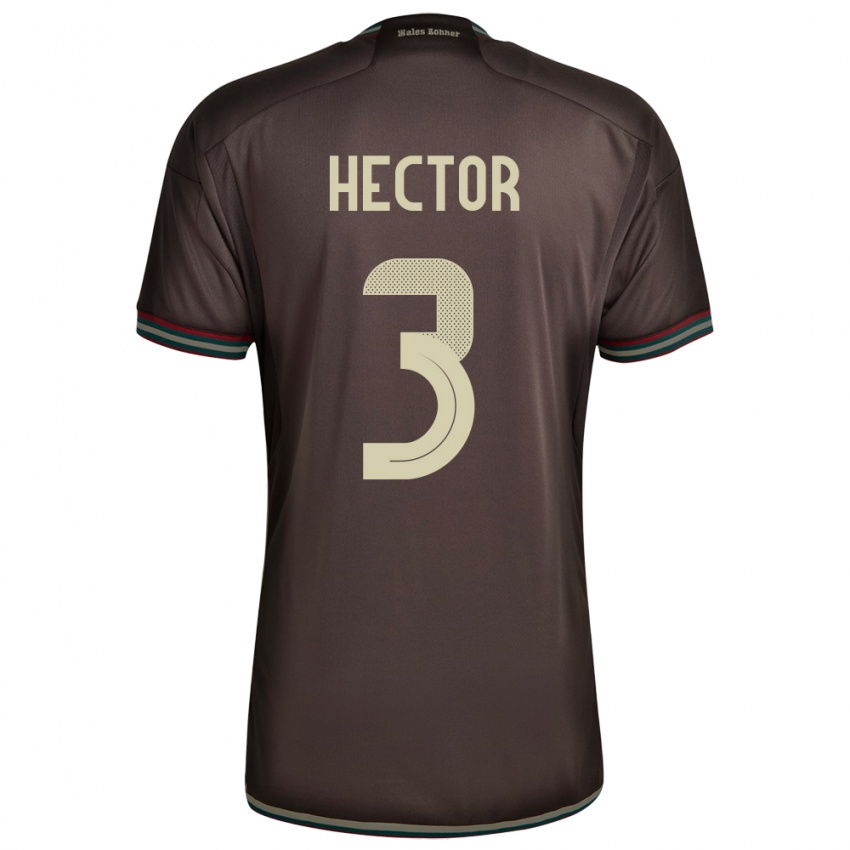 Bambino Maglia Giamaica Michael Hector #3 Marrone Notte Kit Gara Away 24-26 Maglietta