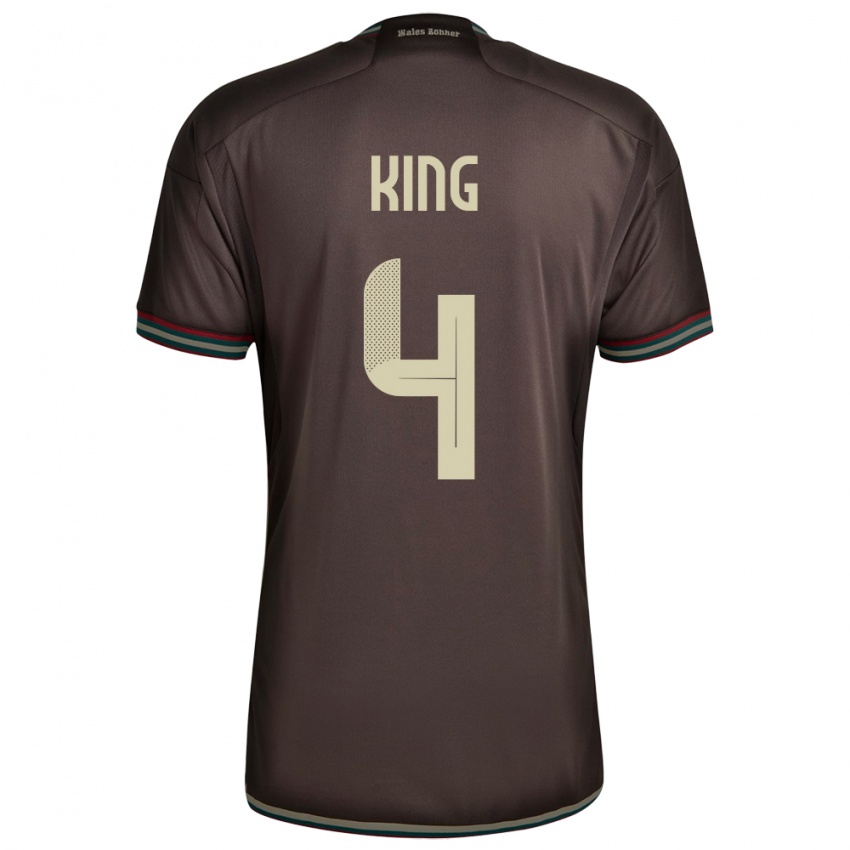 Bambino Maglia Giamaica Richard King #4 Marrone Notte Kit Gara Away 24-26 Maglietta