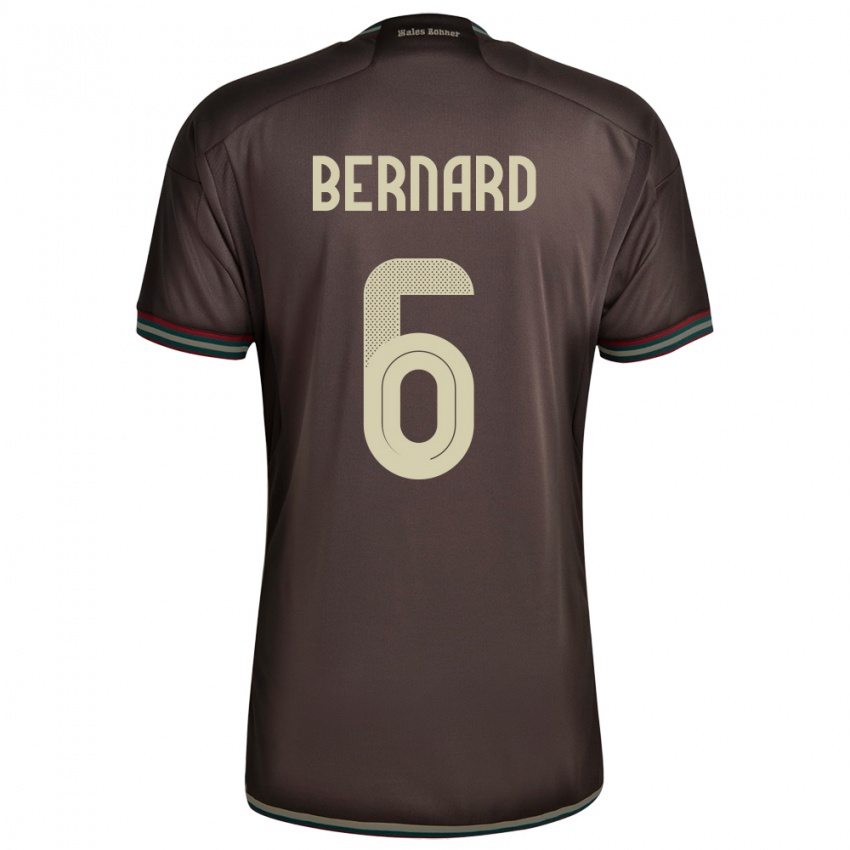 Bambino Maglia Giamaica Di'shon Bernard #6 Marrone Notte Kit Gara Away 24-26 Maglietta