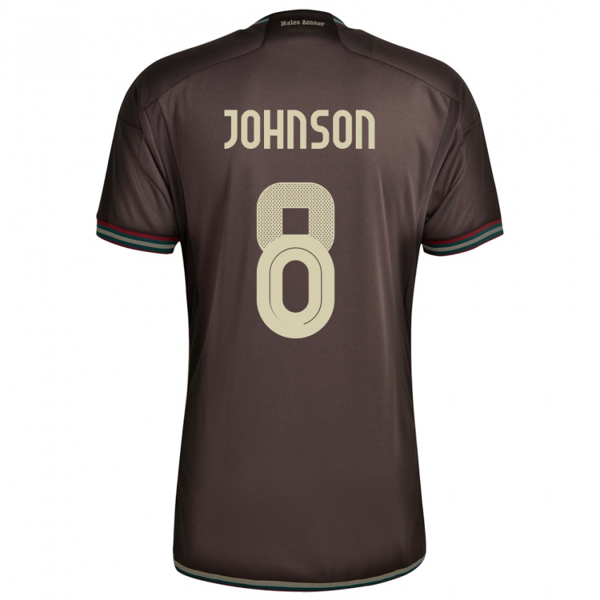 Bambino Maglia Giamaica Daniel Johnson #8 Marrone Notte Kit Gara Away 24-26 Maglietta