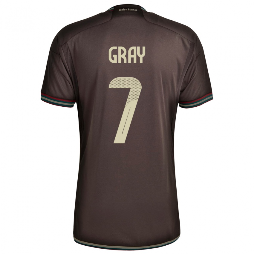 Bambino Maglia Giamaica Demarai Gray #7 Marrone Notte Kit Gara Away 24-26 Maglietta