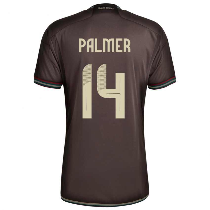 Bambino Maglia Giamaica Kasey Palmer #14 Marrone Notte Kit Gara Away 24-26 Maglietta