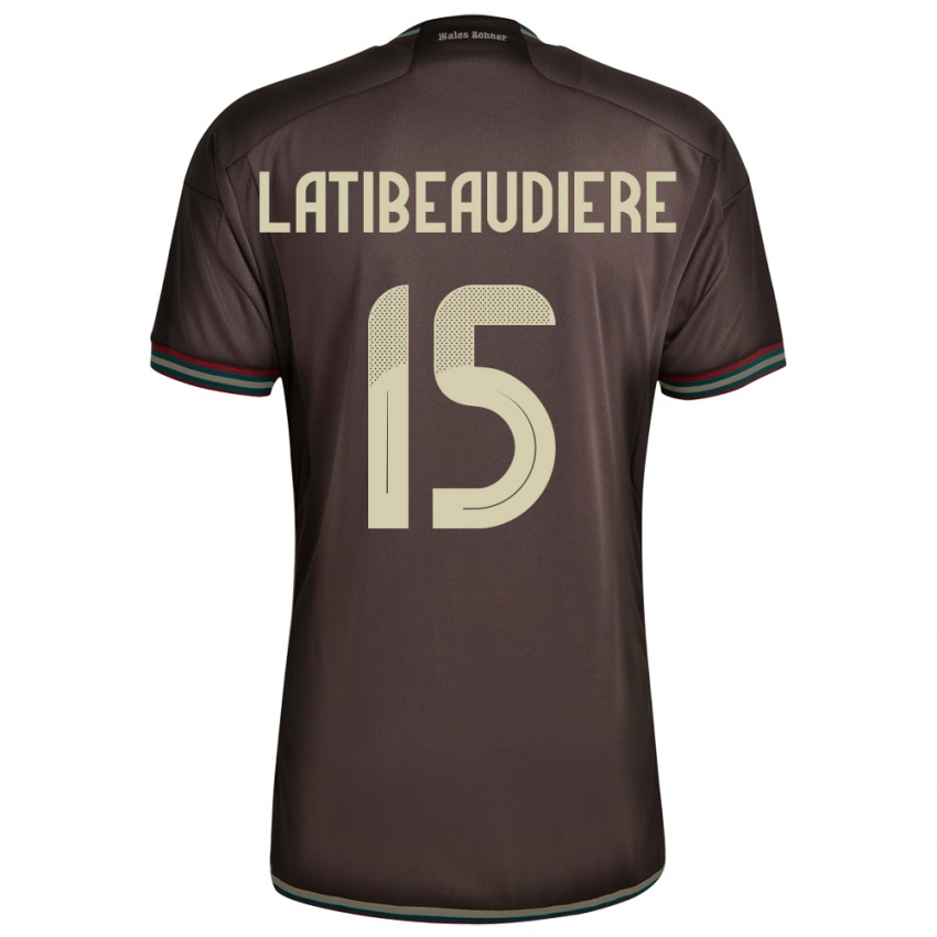 Bambino Maglia Giamaica Joel Latibeaudiere #15 Marrone Notte Kit Gara Away 24-26 Maglietta