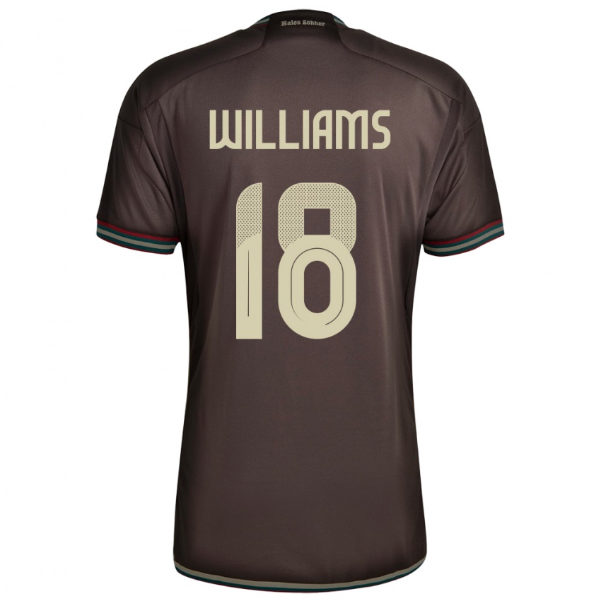 Bambino Maglia Giamaica Romario Williams #18 Marrone Notte Kit Gara Away 24-26 Maglietta