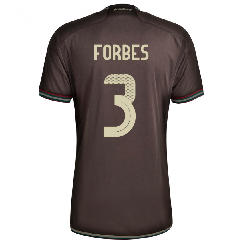 Bambino Maglia Giamaica Michael Forbes #3 Marrone Notte Kit Gara Away 24-26 Maglietta