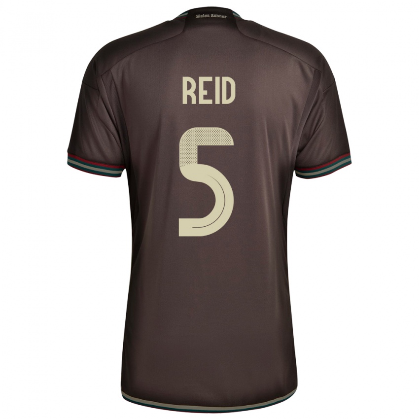 Bambino Maglia Giamaica Adrian Reid #5 Marrone Notte Kit Gara Away 24-26 Maglietta