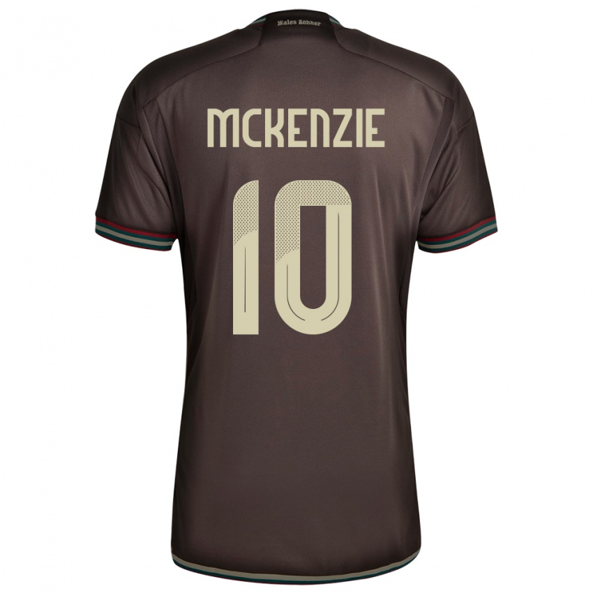 Bambino Maglia Giamaica Denzel Mckenzie #10 Marrone Notte Kit Gara Away 24-26 Maglietta