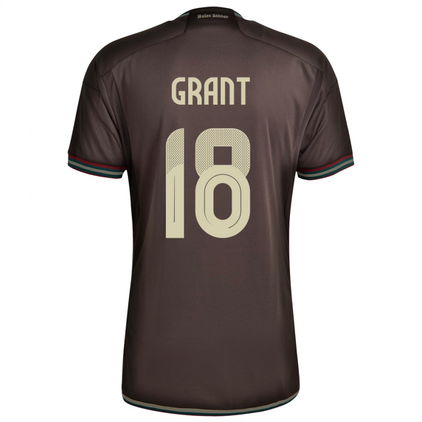 Bambino Maglia Giamaica George Grant #18 Marrone Notte Kit Gara Away 24-26 Maglietta