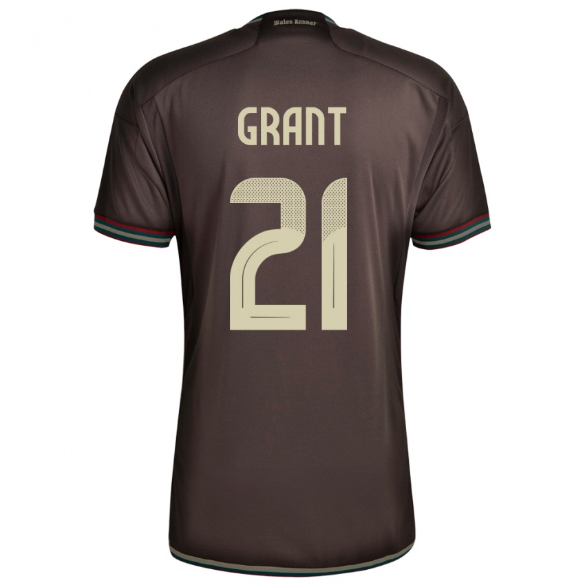 Bambino Maglia Giamaica Joshua Grant #21 Marrone Notte Kit Gara Away 24-26 Maglietta