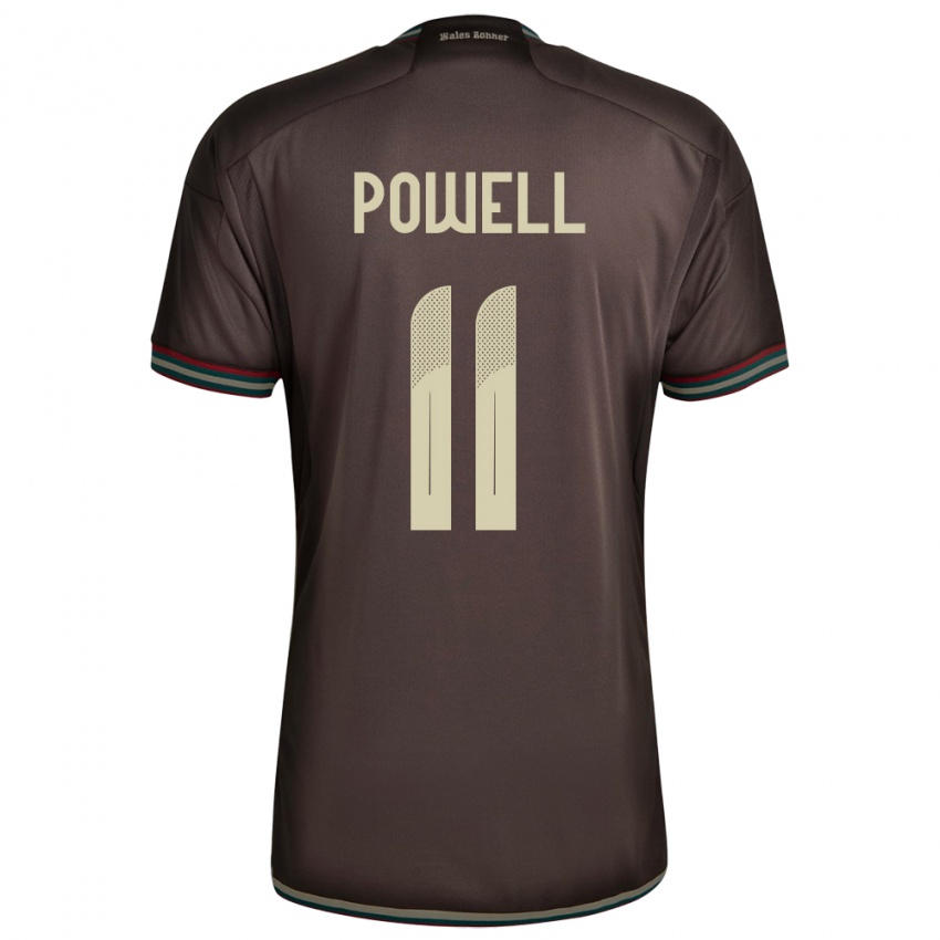 Bambino Maglia Giamaica Destiny Powell #11 Marrone Notte Kit Gara Away 24-26 Maglietta