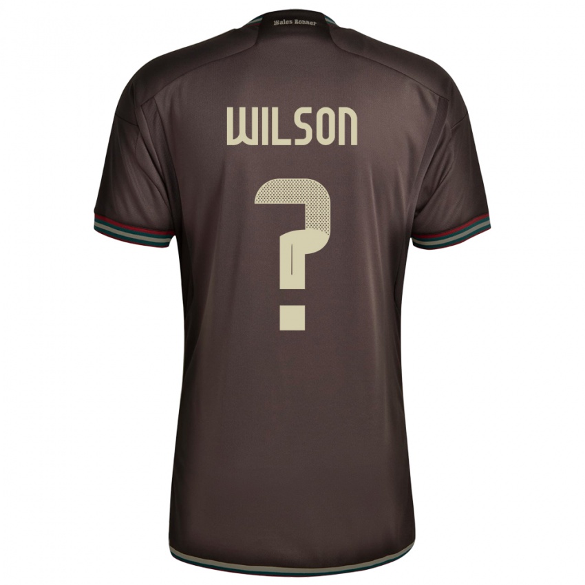 Bambino Maglia Giamaica Dannique Wilson #0 Marrone Notte Kit Gara Away 24-26 Maglietta