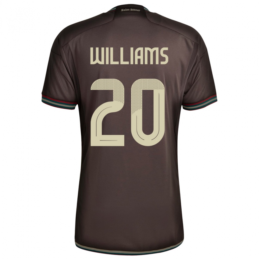 Bambino Maglia Giamaica Victoria Williams #20 Marrone Notte Kit Gara Away 24-26 Maglietta