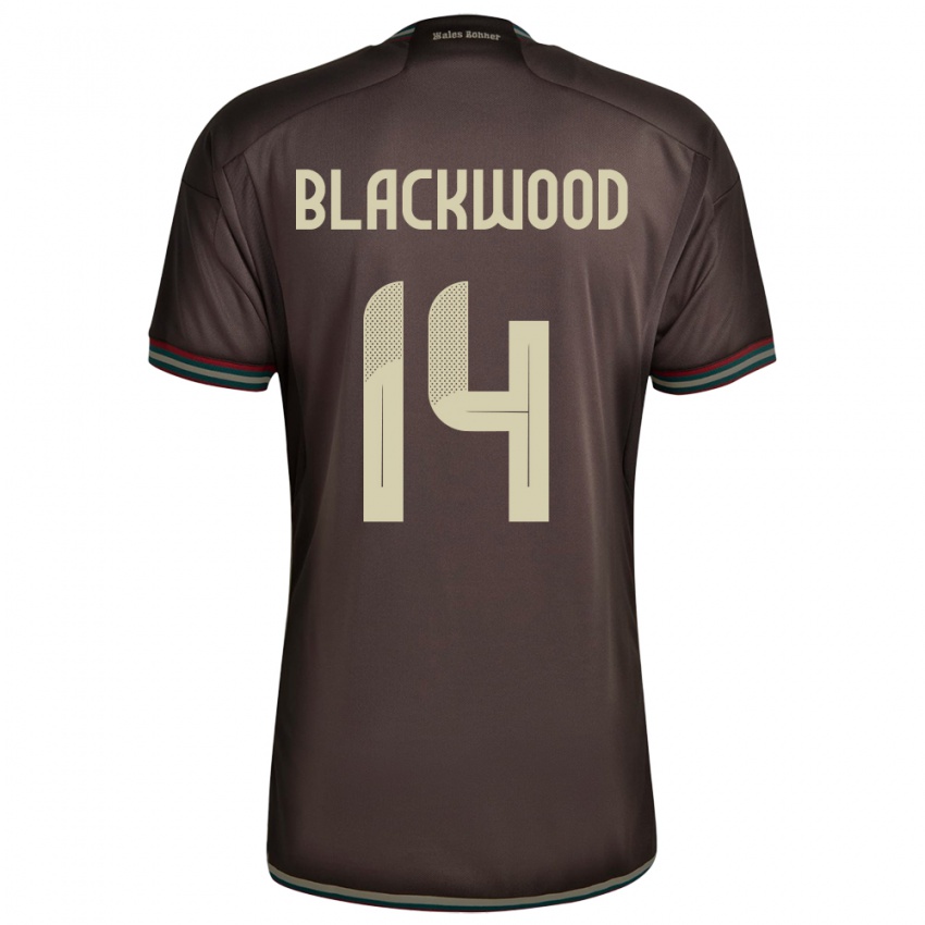 Bambino Maglia Giamaica Deneisha Blackwood #14 Marrone Notte Kit Gara Away 24-26 Maglietta