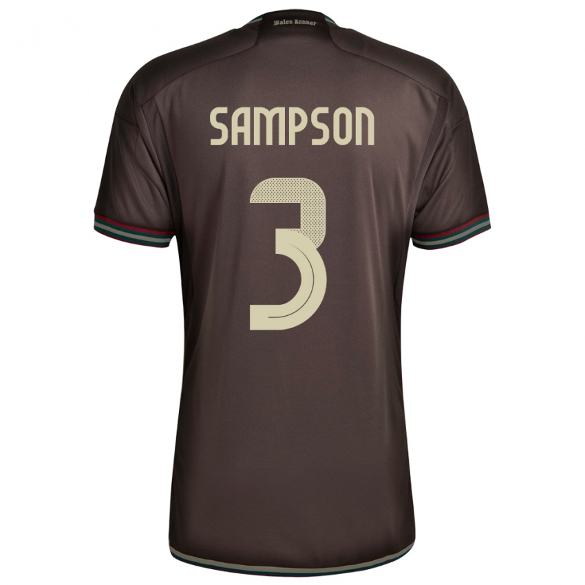 Bambino Maglia Giamaica Vyan Sampson #3 Marrone Notte Kit Gara Away 24-26 Maglietta