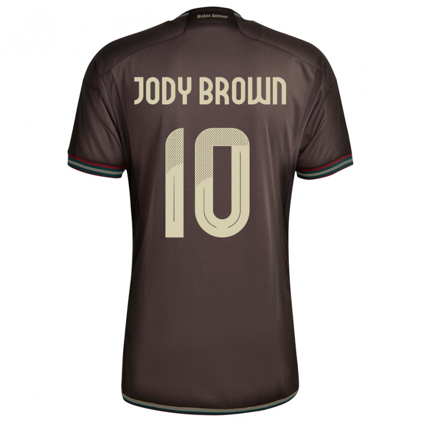 Bambino Maglia Giamaica Jody Brown #10 Marrone Notte Kit Gara Away 24-26 Maglietta