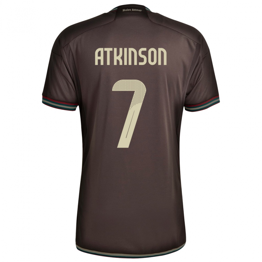 Bambino Maglia Giamaica Natoya Atkinson #7 Marrone Notte Kit Gara Away 24-26 Maglietta